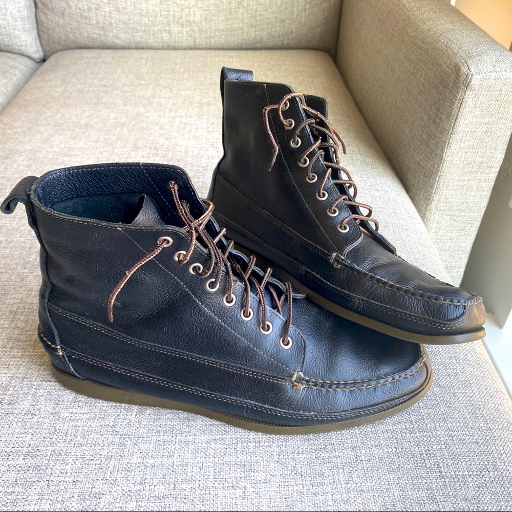 LL Bean Moc Toe Ranger Chukka Boots Hand Sewn Full Grain Leather Size 13